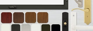 Composite of Swatches and Hardware for Marvin Signature Coastline Products